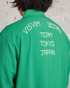 Best visvim Four Corners Longsleeve Button Shirt Green