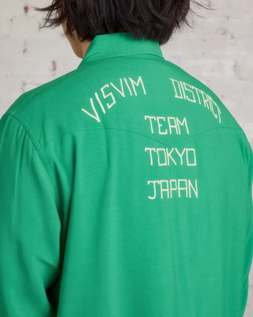 Best visvim Four Corners Longsleeve Button Shirt Green