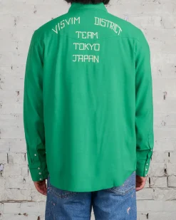 Best visvim Four Corners Longsleeve Button Shirt Green