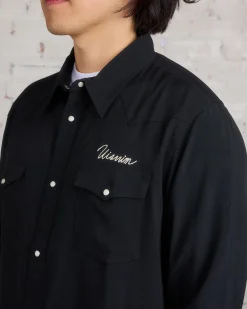 Best visvim Four Corners Longsleeve Button Shirt Black