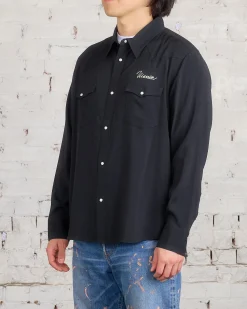 Best visvim Four Corners Longsleeve Button Shirt Black