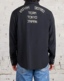 Best visvim Four Corners Longsleeve Button Shirt Black