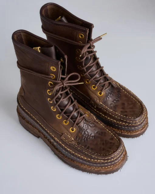 Discount visvim Grizzly Camper Hi-Folk Boot Dark Brown