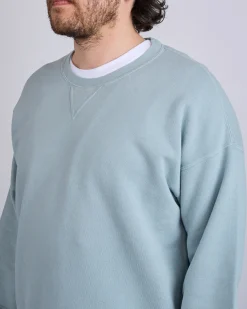 Hot visvim Jumbo SB Crew Sweat 3/4 DMGD Lt.Green