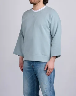 Hot visvim Jumbo SB Crew Sweat 3/4 DMGD Lt.Green