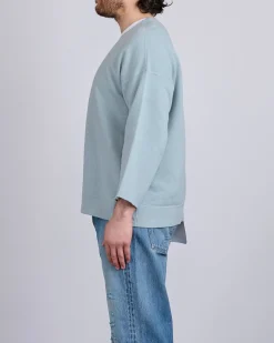 Hot visvim Jumbo SB Crew Sweat 3/4 DMGD Lt.Green