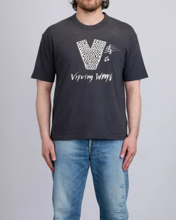 Outlet visvim Jumbo Short Sleeve T-Shirt V Crash Black