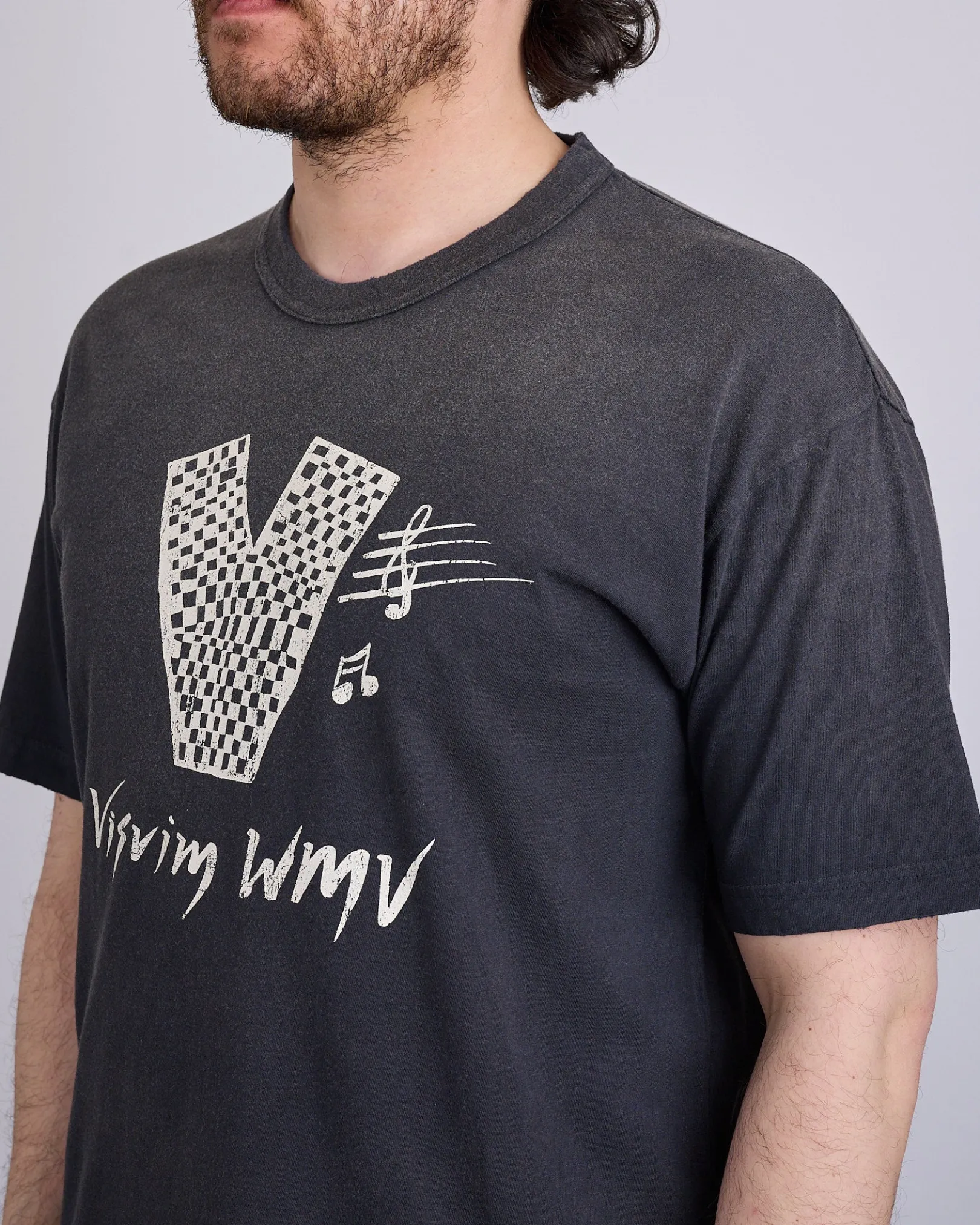 Outlet visvim Jumbo Short Sleeve T-Shirt V Crash Black