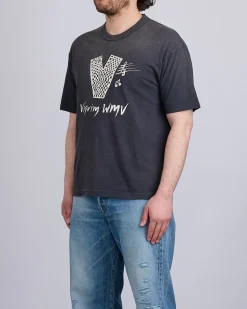 Outlet visvim Jumbo Short Sleeve T-Shirt V Crash Black