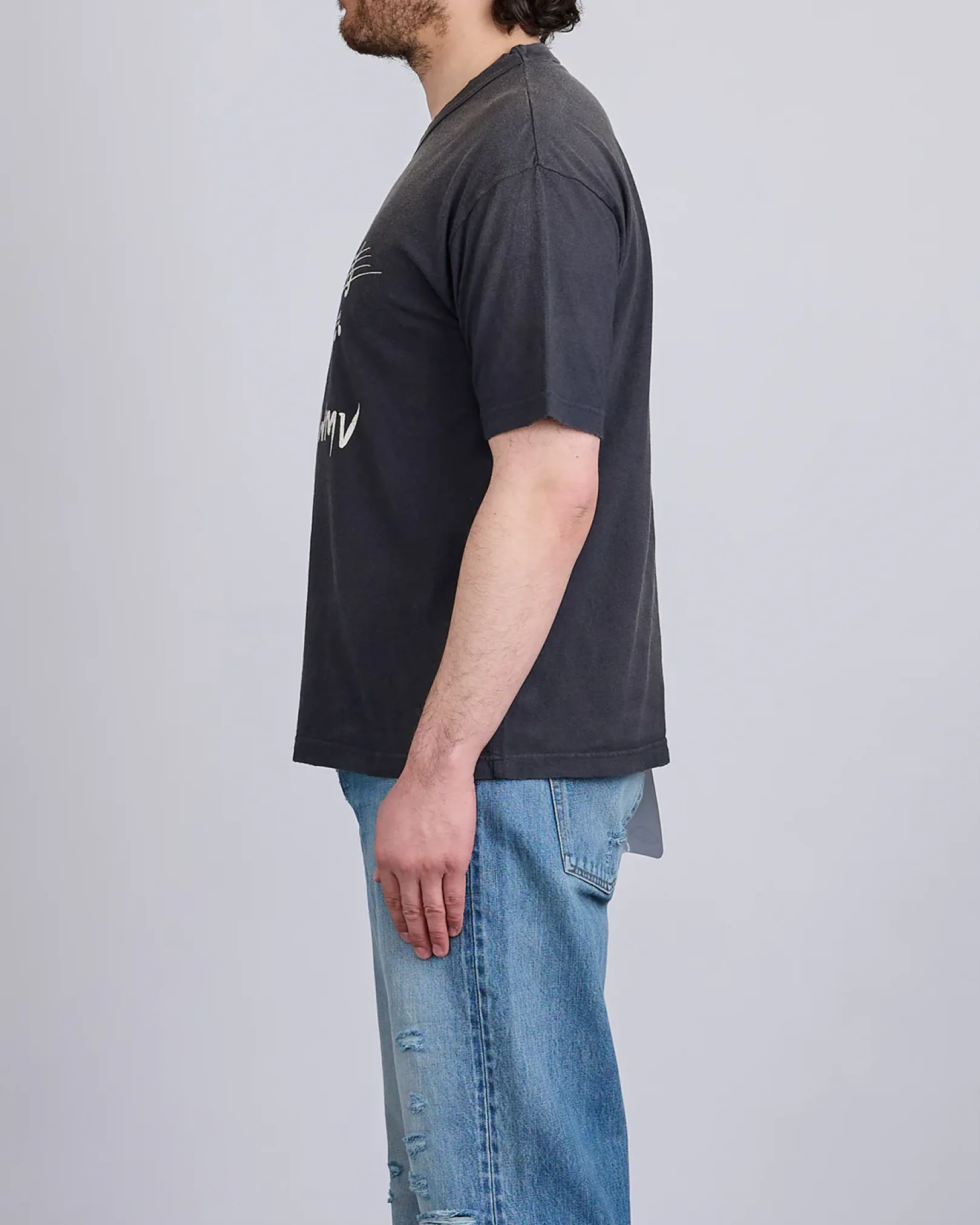 Outlet visvim Jumbo Short Sleeve T-Shirt V Crash Black