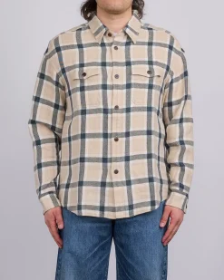 Outlet visvim Lumber Check Button Shirt Longsleeve Beige