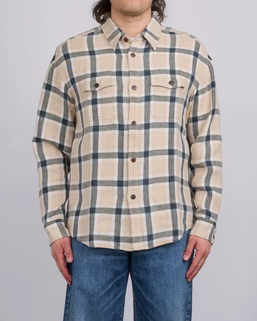 Outlet visvim Lumber Check Button Shirt Longsleeve Beige