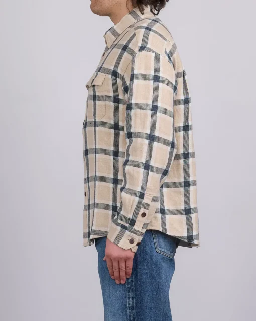 Outlet visvim Lumber Check Button Shirt Longsleeve Beige