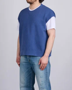 New visvim Mondo Crew Sweat SL DMGD Navy