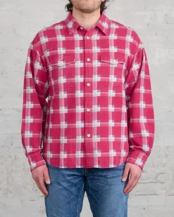 Outlet visvim Pioneer Khadi Check Button-Down Shirt Red