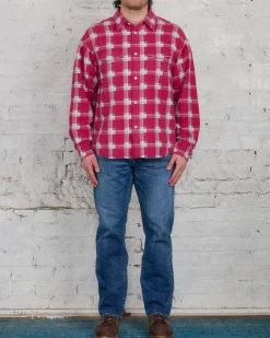 Outlet visvim Pioneer Khadi Check Button-Down Shirt Red