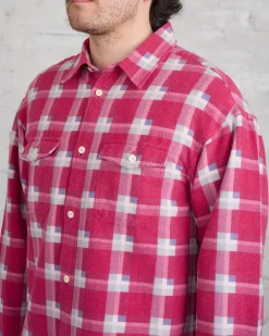 Outlet visvim Pioneer Khadi Check Button-Down Shirt Red