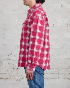 Outlet visvim Pioneer Khadi Check Button-Down Shirt Red